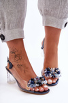 Decorated Heels Sandals Navy Blue SBarski MR1037-16