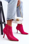 Women's Suede Boots On Heel Fuchsia Merisa