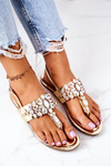 Sandals With Crystals Lu Boo Golden