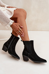 Women's Suede Ankle Boots With Heel Insulated Black Arelia