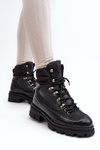 Women's Warm Lined Lace-up Boots Black Big Star MM274663
