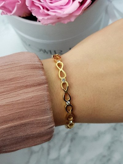 Women's Steel Bracelet With Zirconia Infinity Gold Glam