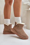 Leather Suede Snow Boots With Fur Vinceza 97951 Beige