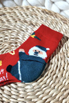 Children's Christmas Cotton Socks With Santa Red