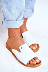 Elegant Leather Slippers White Nicole 2495