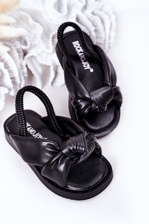 Children's Sandals With Drawstring Black Bubble Gum