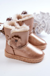 Children's Snow Boots With Flower Gold Bianca