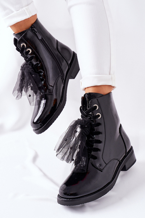 Classic Women's Insulated Boots Shiny Black La Grotta