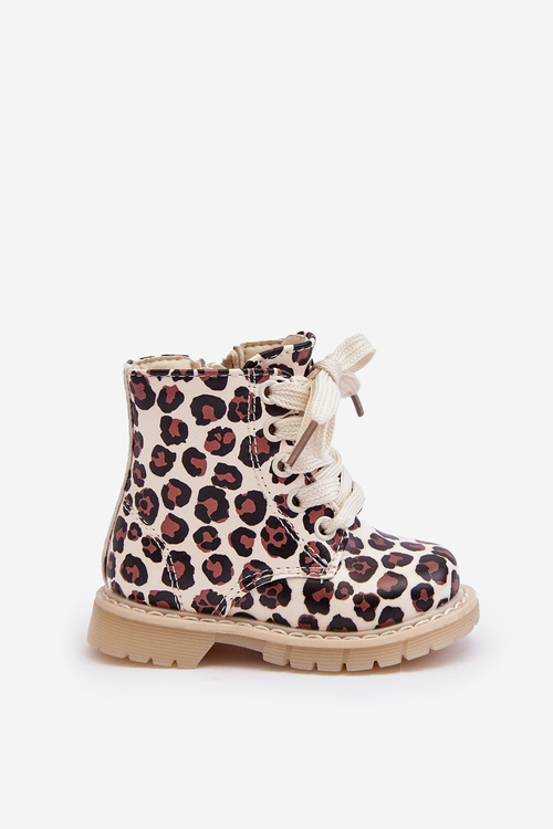 Children's Zip-Up Insulated Boots Beige-Brown Dolida