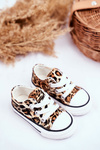 Children's Sneakers With Leopard Print Camel Berni