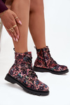 Women's Insulated Ankle Boots In Flowers Artiker 57C1051 Pink