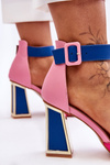 Elegant High Heel Sandals Pink-Blue Sorel