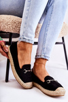 Espadryle Klasyczne Wsuwane Damskie Czarne Oresa