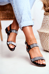 Black Women's Flat Sandals Lu Boo With Studs Aldona