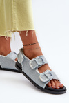 Blue Women's Embellished Denim Sandals Irmale