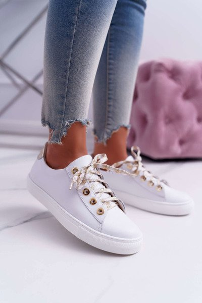 Women's Leather Sneakers White Viss