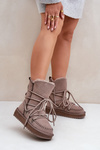 Women's Snow Boots Made Of Natural Suede D.Franklin DFSH375004 Taupe