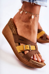 Women's Slippers On Wedge Inblu EN000024 Brown-Yellow