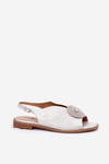 Shiny Women's Sandals With Decorative Detail S.Barski KV51-012 Silver