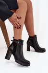 Women's ankle boots on heel with strap black Mirielle