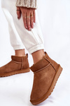 Women's Suede Low Snow Boots Camel Shelie