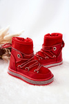 Children's Snowboots with Zircons Red Wellma