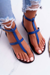 Lu Boo Sandals Roman Flip Flops Lento Navy Blue