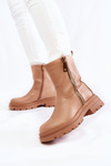 Women's Warm Boots With Zippers Nude Jette