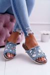 Women's Flip Flops with Zircons Jeans Koko