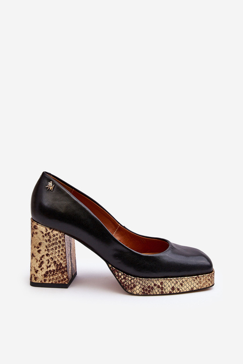 Stylish Leather Pumps Laura Messi 2599 Black