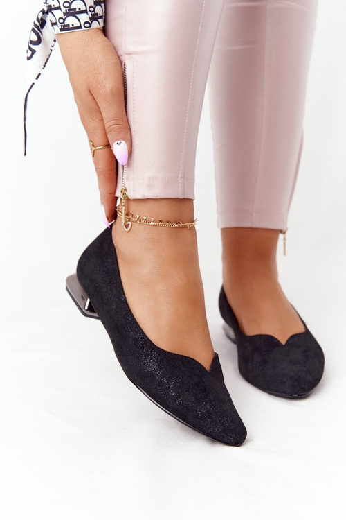 Ballerinas On Silver Heels Vinceza 21-10601 Black