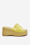 Women's Transparent Wedge Slippers Light green Eliane