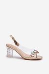 Elegant Sandals with Embellishments Pink Gold D&A MR38-444
