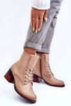 Leather Heeled Boots Beige Luloshe