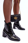 Heeled Boots with Lacquer Black Basciano