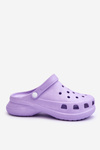 Foam Crocs Sandals On A Chunky Sole Violet Katniss