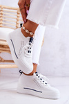 Buty Sportowe Sneakersy Damskie Klasyczne Białe GOE JJ2N4164