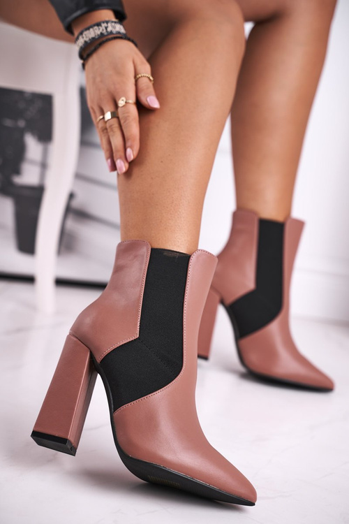 Women's Boots On A Block Heel Pink Good Vibes