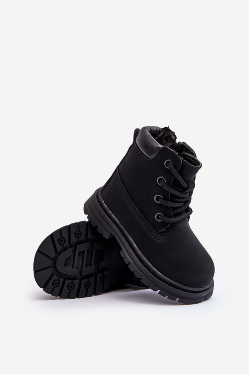 Children's Trapper Boots with Zip Black Bansi