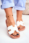 Women's Slides Geometric Classic White Theodora