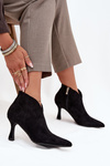 Low Women's Heeled Boots Eco Suede Black Jolivra