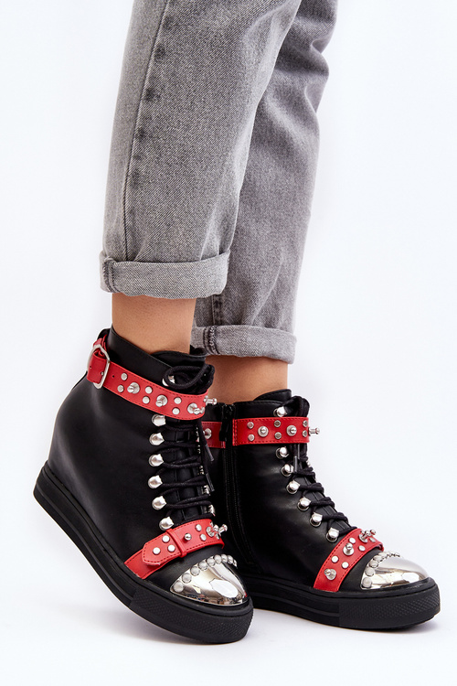 Women's Insulated Wedge Boots With Jets Suede Black Lu Boo