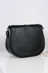 Women's Black Shoulder Letterman Handbag