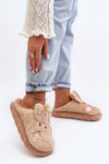 Women's Fur Slippers with Bunny Beige Naveritte