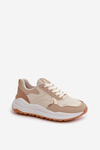 Women's Platform Sneakers Made Of Eco Leather Beige Issatta