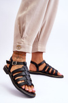 Leather Sandals With Straps Black Lawren