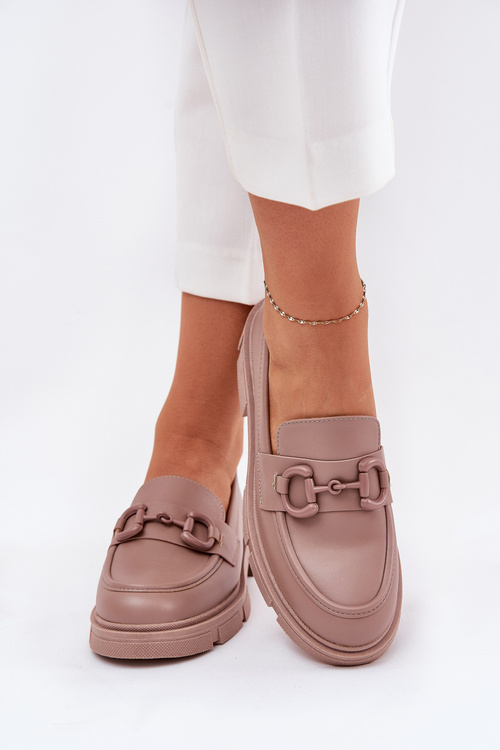 Ladies Moccasins Eco Leather With Decorative Detail Khaki Seftass