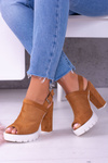 Lu Boo Brown Suede Stiletto Sandals Emare