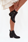 Women's Ankle Boots With Zip With Strap And Gold Detail Black Zelinae