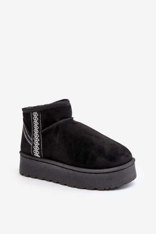 Women's Snow Boots On Platform Lined Black Lomessa